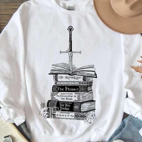 LOTR- JRR Tolkien Books Sweatshirt LOTR- JRR Tolkien Books Sweatshirt