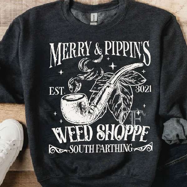 LOTR- Merry and Pippin Weed Shoppe Sweatshirt LOTR- Merry and Pippin Weed Shoppe Sweatshirt