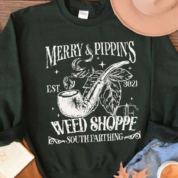 LOTR- Merry and Pippin Weed Shoppe Sweatshirt LOTR- Merry and Pippin Weed Shoppe Sweatshirt