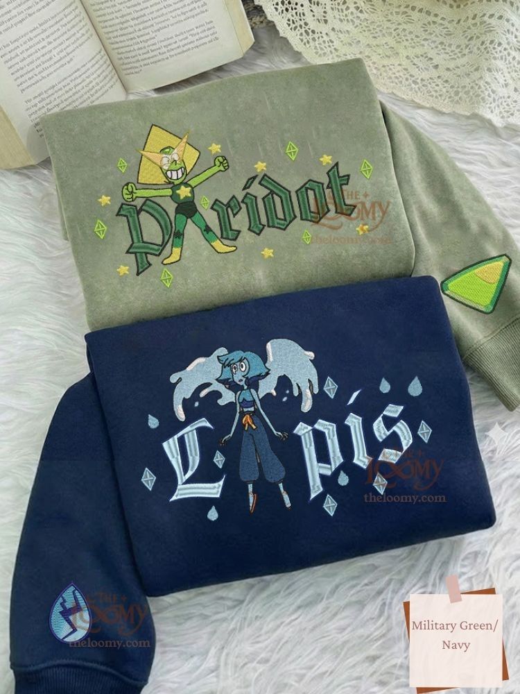 Lapis & Peridot Embroidered Sweatshirt