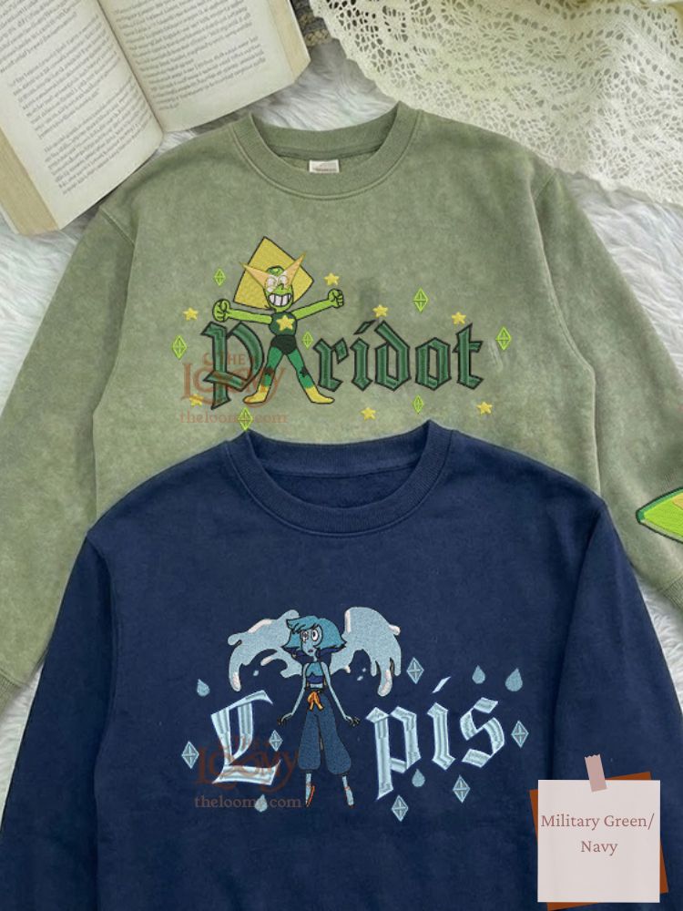 Lapis & Peridot Embroidered Sweatshirt