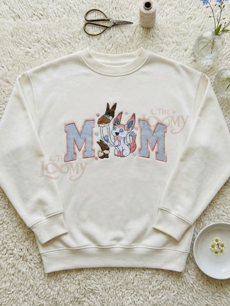 Sylveon & Eevee MOM Embroidered Sweatshirt