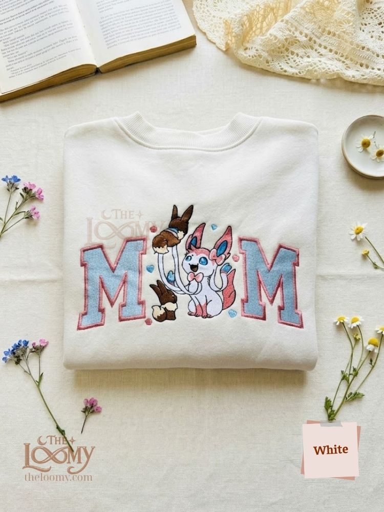 Sylveon & Eevee MOM Embroidered Sweatshirt