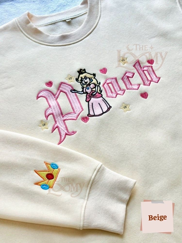 Peach & Mario Embroidered Sweatshirt Peach & Mario Embroidered Sweatshirt