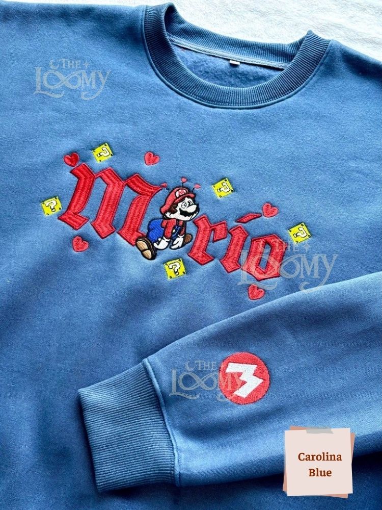 Peach & Mario Embroidered Sweatshirt