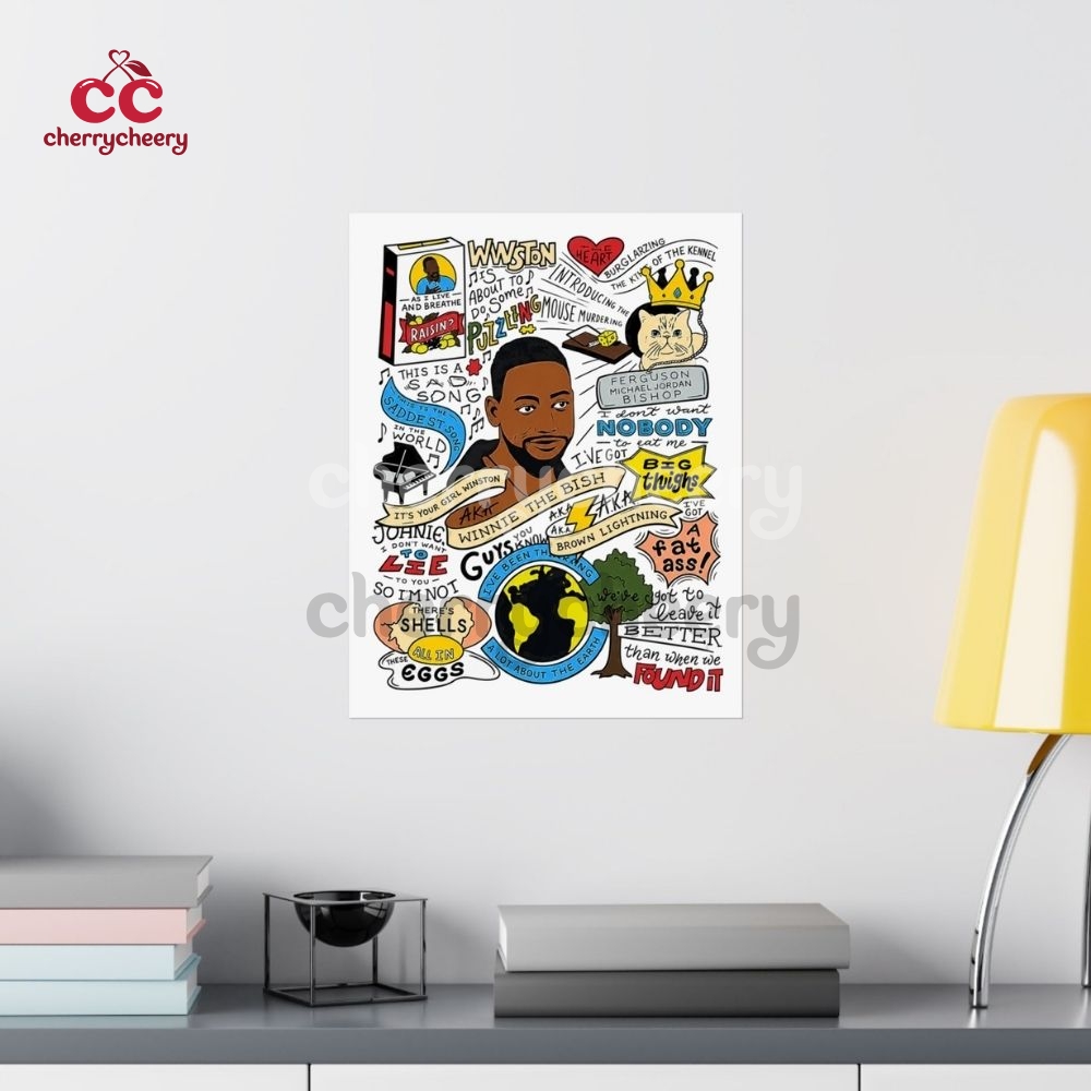 UNFRAMED Winston New Girl Show Quotes Poster UNFRAMED Winston New Girl Show Quotes Poster